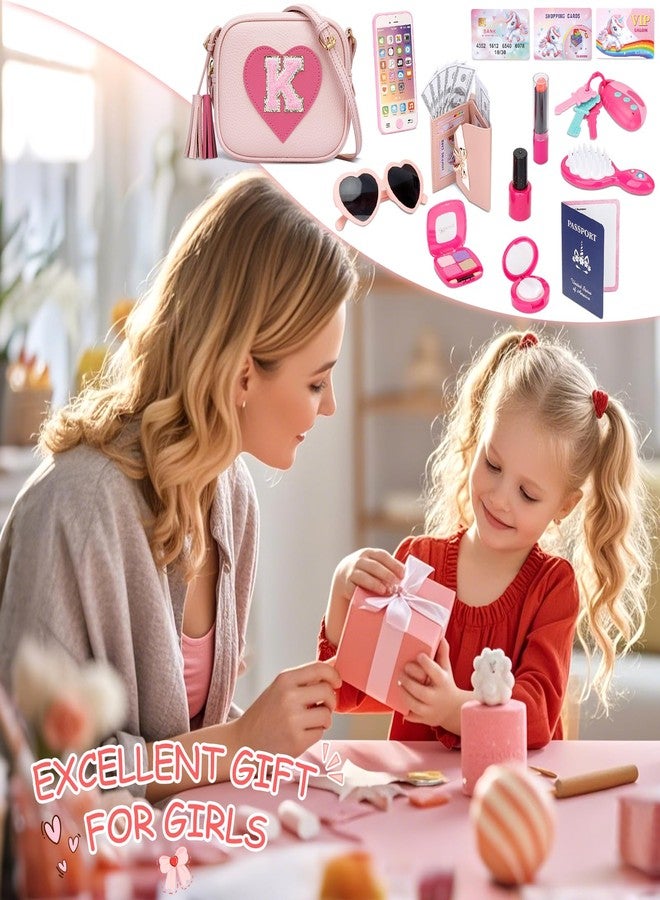 حقيبة لعب CBEE للبنات الصغيرات من عمر 3 إلى 6 سنوات، مجموعة ألعاب للأطفال مع حقيبة كروس، محفظة، مكياج، هاتف، مفاتيح، هدية عيد ميلاد للأطفال الصغار من عمر 3 إلى 6 سنوات (K) - Image 5